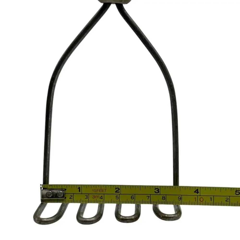 Vintage Potato Masher Wooden Handle Metal Farmhouse Decor 8.5 inch